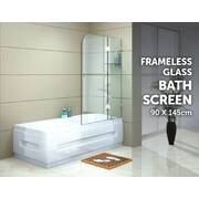 900 x 1450mm Frameless Bath Panel 10mm Glass Shower Screen By Della Francesca