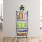 Modular Chrome Wire Storage Shelf 350 x 350 x 1800 Steel Shelving