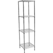 Modular Chrome Wire Storage Shelf 450 x 450 x 1800 Steel Shelving