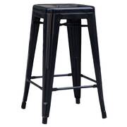Set of 4x 66cm Reproduction Cafe Bar Stools - Black
