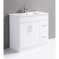 900mm Bathroom Vanity Unit, High Gloss Finish, Ceramic Basin - Della Francesca