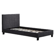 Single Linen Fabric Bed Frame Grey