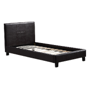 Single Pu Leather Bed Frame Brown