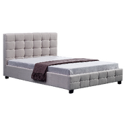 Linen Fabric Queen Deluxe Bed Frame Beige