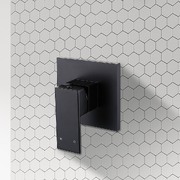 Polished Black Bathroom Shower Wall Mixer w/ WaterMark