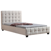 King Single Linen Fabric Deluxe Bed Frame Beige