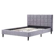 Queen Linen Fabric Deluxe Bed Frame Grey