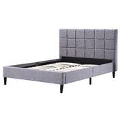 Double Linen Fabric Deluxe Bed Frame Grey