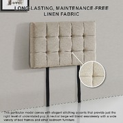 Linen Fabric Single Bed Deluxe Headboard Bedhead - Beige