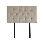 Linen Fabric Single Bed Deluxe Headboard Bedhead - Beige