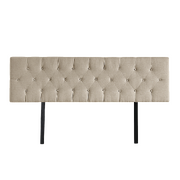Opulent Linen Fabric King Bed Deluxe Headboard - Beige
