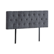 Sleek Linen Fabric Queen Bed Deluxe Headboard - Grey