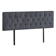 Royal Linen Fabric King Bed Deluxe Headboard - Grey