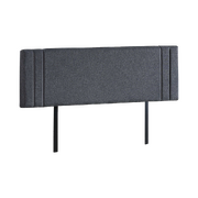 Linen Fabric King Bed Deluxe Headboard Bedhead - Grey