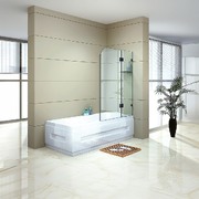 900 x 1450mm Frameless Bath Panel 10mm Glass Shower Screen