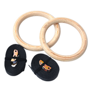 32Mm Wooden Gymnastic Rings Olympic Gym Rings Strength Training
