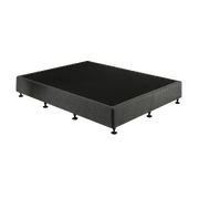 Queen Ensemble Bed Base Platinum Graphite Linen Fabric