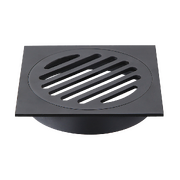 Square Black Floor Grate Drain 110 mm Full Brass Construction