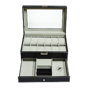 12 Grids Watch Display Case Leather jewellery Storage Box 