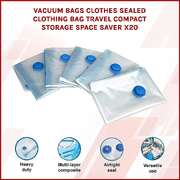 Vacuum Bags Clothes Sealed Clothing Bag Travel Compact Storage Space Saver x20