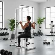 Home Fitness Multi Gym Lat Pull Down Workout Machine Bench Exercise