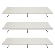 Floating Wall Shelf Wooden Shelves Wall Storage 80cm - White - Pack of 3