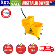 20L Deluxe Mop Wringer Bucket Side Press Janitor Commercial Cleaning