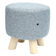 Fabric Ottoman Foot Stool With Wood Storage