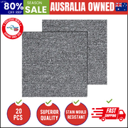 5m2 Box of Premium Carpet Tiles Commercial Domestic Office Heavy Use Flooring Grey