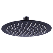 200Mm Shower Head Round 304Ss Electroplated Matte Black Finish