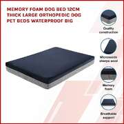 Memory Foam Dog Bed 12CM Thick Large Orthopedic Dog Pet Beds Waterproof Big