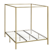 4 Four Poster King Bed Frame Slat Support Wooden Frame King Size