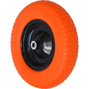 16" Flat Free Wheel Barrow Wheelbarrow Tire Solid Foam 5/8 Axle Cart Wagon