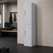 2-Door Vertical Locker for Office Gym Shed School Home Storage