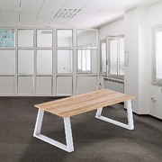 Trapezium-Shaped Table Bench Desk Legs Retro Industrial- White