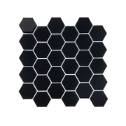 Tiles 3D Peel And Stick Wall Tile Hexagonal Mosaic Black (30Cm X 30Cm X 10 Sheets)
