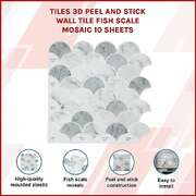 Tiles 3D Peel and Stick Wall Tile Fish Scale Mosaic 10 Sheets