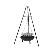 Adjustable Outdoor Fire Pit & BBQ Tripod Design Cast Iron & Steel