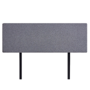 Linen Fabric King Bed Deluxe Headboard Bedhead - Slate Ash