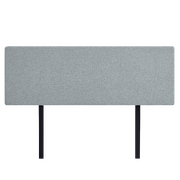 Linen Fabric King Bed Deluxe Headboard Bedhead - Stone Grey