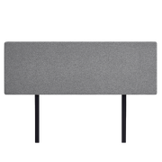 Linen Fabric King Bed Deluxe Headboard Bedhead - Night Ash