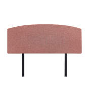 Linen Fabric Double Bed Curved Headboard Bedhead - Pearl Copper Brown