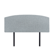 Linen Fabric Double Bed Curved Headboard Bedhead - Stone Grey