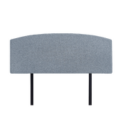 Linen Fabric Double Bed Curved Headboard Bedhead - Berlin Blue