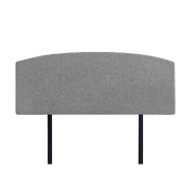 Linen Fabric Double Bed Curved Headboard Bedhead - Night Ash