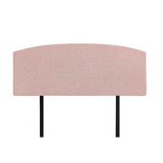 Linen Fabric Queen Bed Curved Headboard Bedhead - Pale Pink