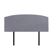Linen Fabric Queen Bed Curved Headboard Bedhead - Slate Ash