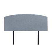 Linen Fabric Queen Bed Curved Headboard Bedhead - Berlin Blue