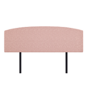 Linen Fabric King Bed Curved Headboard Bedhead - Pale Pink