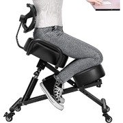 Adjustable Ergonomic Kneeling Chair With Backrest & Casters